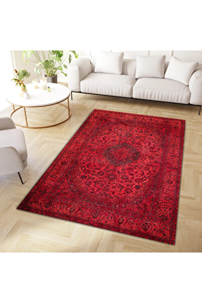 Rugs Modern Halı Cansu Koleksiyonu Kırmızı Desenli Dokuma Taban Modern Dekora...