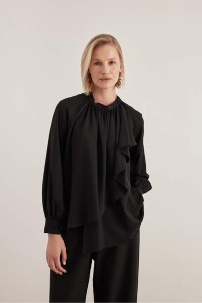 Aker 2243111 Yakası Taşlı Bluz