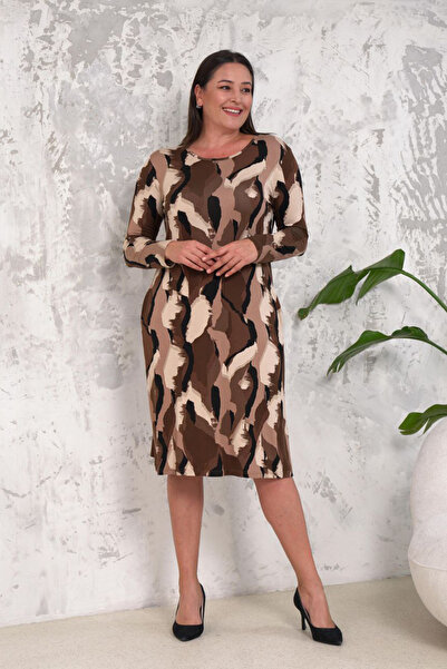 Neşeli Butik γυναικείο φόρεμα με μοτίβο κρυφή τσέπη με λεπτομέρειες σε μέγεθος