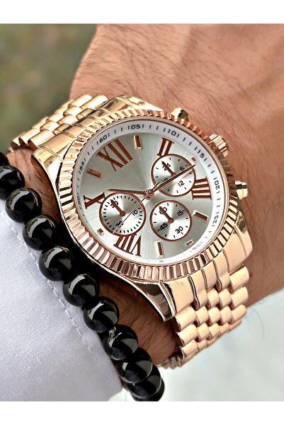 Tisaati Luxury Metal Band Roman Numeral Men's Wrist Watch and Bracelet Special Series with Gift