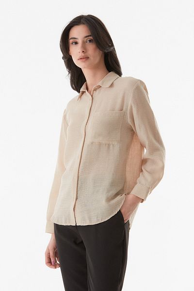 Fulla Moda Basic Single Pocket Oversize Shirt