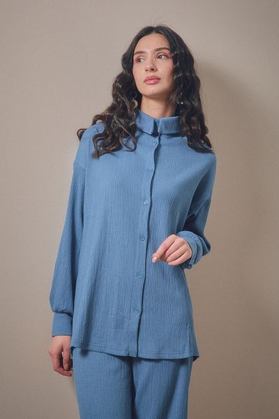 Fulla Moda Set dublu din țesătură înfășurată cu guler de cămașă Fullamodest