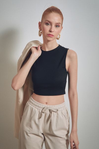 Fulla Moda Bürümcük Fabric Crop Body
