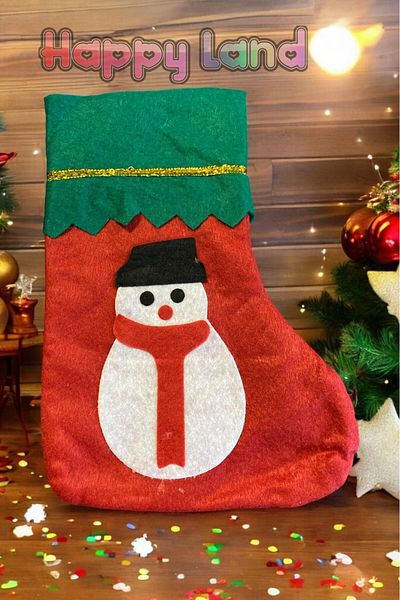 Happyland Christmas Ornament Gift Socks Red 20 cm Snowman Socks Christmas Gift Socks