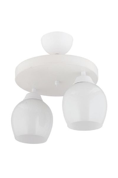Lambadar White Double Glass Round Plafonier - Chandelier Living Room Kitchen Bedroom Hall