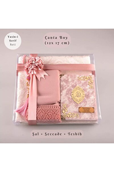 Hayrat Neşriyat Şal + Seccade + Tesbih + Yasin Hediye Seti (Çanta Boy, Şems L...