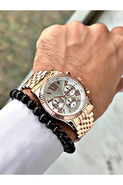 Tisaati Luxury Metal Band Roman Numeral Men's Wrist Watch and Bracelet Special Series with Gift