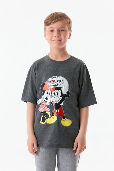 Fulla Moda Printed Crew Neck Unisex Kids T-Shirt