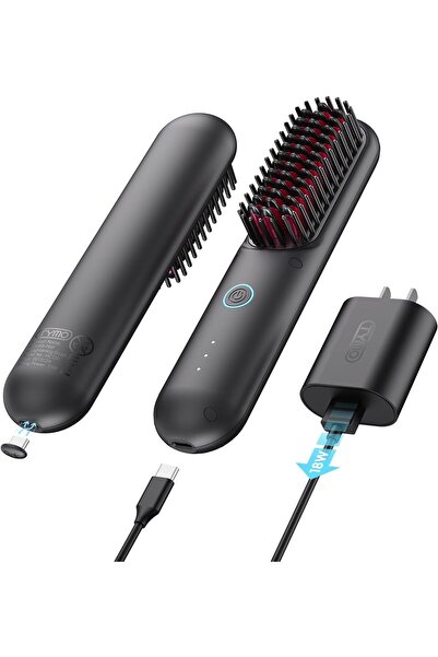 TYMO PORTA Mini Cordless Hair Straightener Brush with USB Rechargeable, Anti-...
