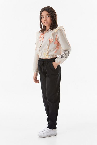 Fulla Moda Elastic Waist Linen Girl's Trousers