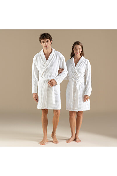 Chakra Hera Unısex Bornoz Beyaz