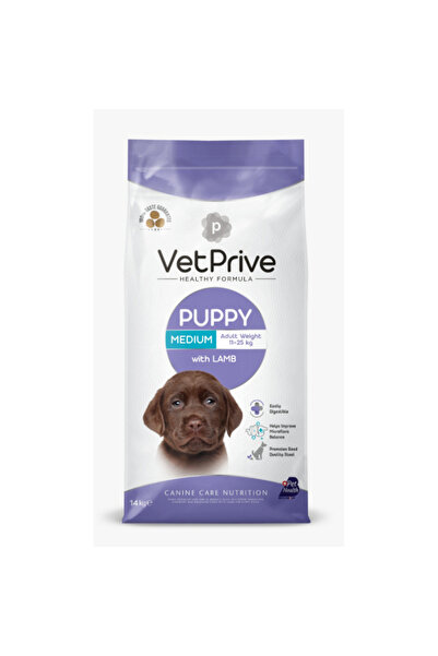 VetPrive Vet Prive Puppy Kuzu Etli Orta Irk Yavru Köpek Maması 14 Kg