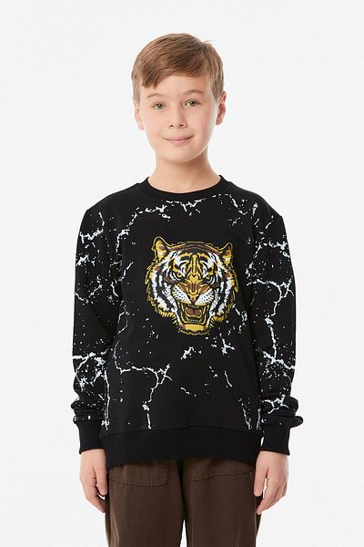 Fulla Moda Суичър с кръгла яка за момче - щампа