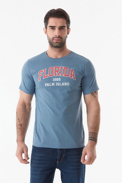 Fulla Moda Florida Printed Crew Neck T-Shirt