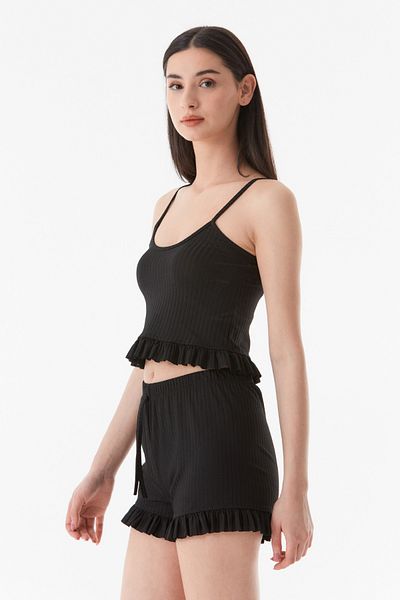 Fulla Moda Basic Strappy Frilly Shorts Set
