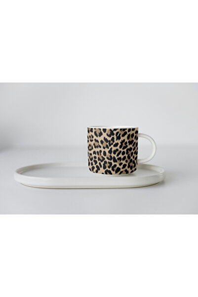 EYBaskı Tasarım PORSELEN LEOPAR BASKI NESCAFE FİNCANI