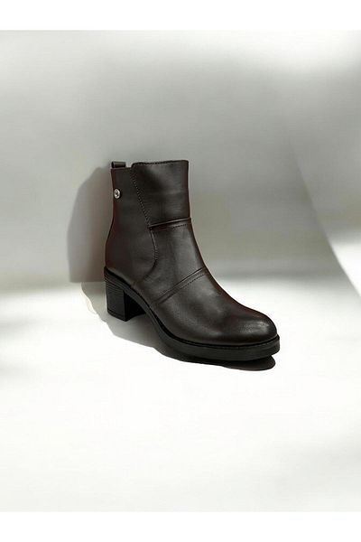 Pierre Cardin 54065 Γυναικείες μπότες από γνήσιο δέρμα σε σκούρο καφέ