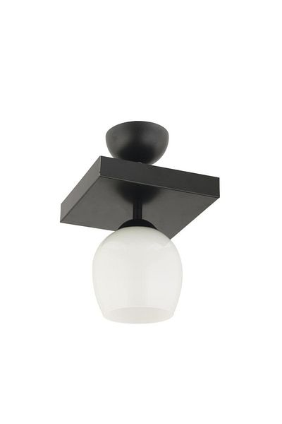 Lambadar Modern White Glass Model Single Square Plafonier Chandelier Living Room Kitchen Bedroom Hall