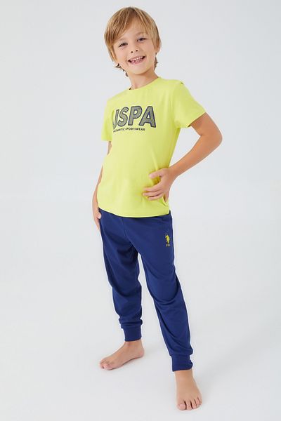 U.S. Polo Assn. Σετ πιτζάμες αγορίστικο νέον κίτρινο - 50273855-VR168