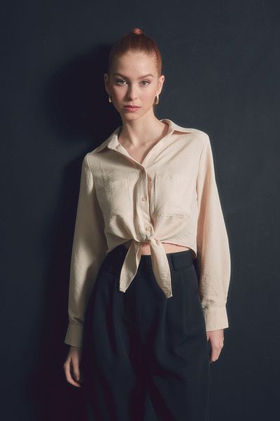 Fulla Moda Cămașă cu cravată în față
