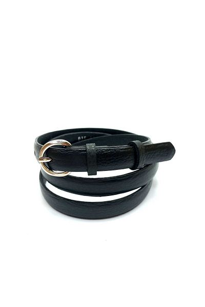 GİRAY Black 100% Genuine Leather Silver Buckle 15 mm Women's Belt