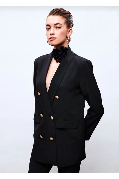 Sateen Buttoned Jacket