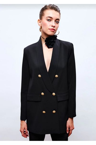 Sateen Buttoned Jacket