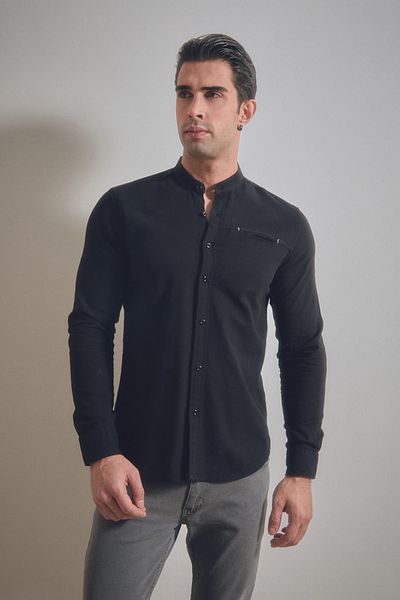 Fulla Moda Basic Judge Collar Shirt