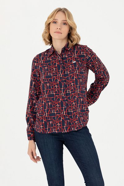 U.S. Polo Assn. Women's Navy Blue Long Sleeve Shirt 50272155 -Vr033