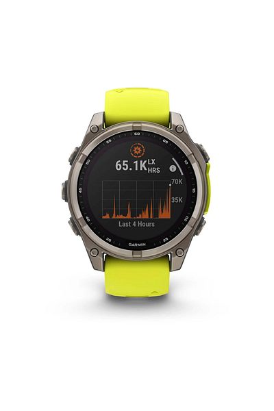 Garmin GARMIN FENIX 8 - 47 MM, SOLAR, SAPPHIRE TITANIUM WITH AMP YELLOW/GRAPHITE SILICONE BAND