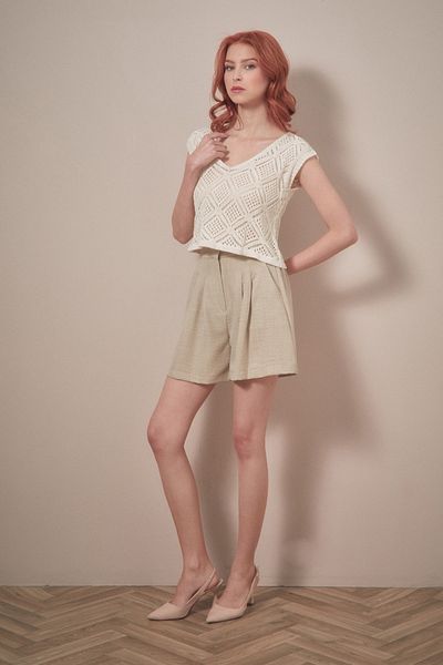 Fulla Moda Βασικό πλισέ σορτς με ελαστική μέση