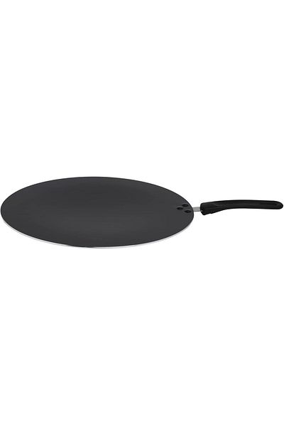 Trust Pro Non Stick Flat Pan Cookware with 2 Layered Aluminium Coating, 32 cm, Brown