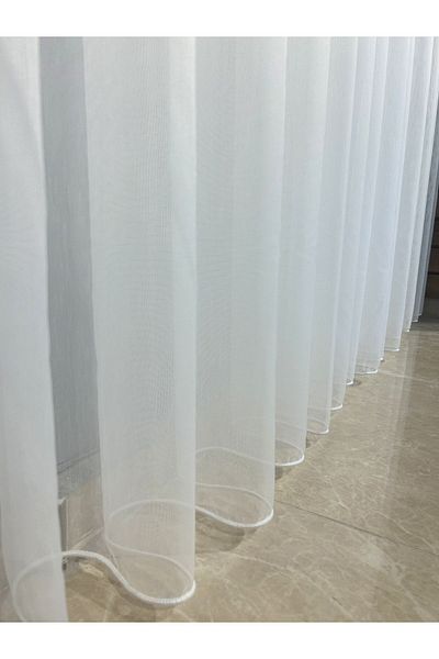 artdoppio Elegant Tulle Curtain - Plain Leaded and Iron-Free Tight Pleat Suitable for Living Room and Guest Rooms
