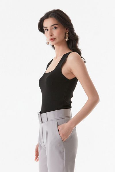 Fulla Moda Πλεκτή μπλούζα με τετράγωνο λαιμό