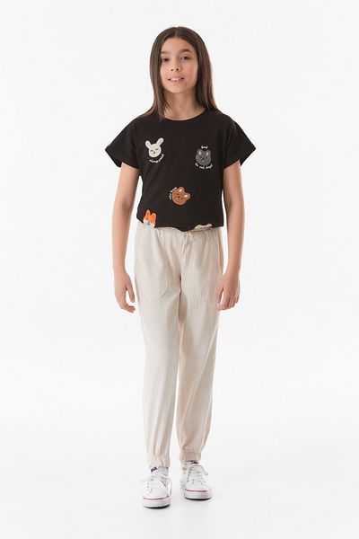 Fulla Moda Παιδικό λινό παντελόνι με κορδόνια Jogger Unisex