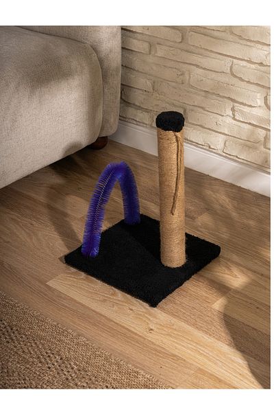 BEYLİNİ 40cm Height Black Cat Board - Scratching, Itching, and Plush Fabric (Erasable Disassembled)