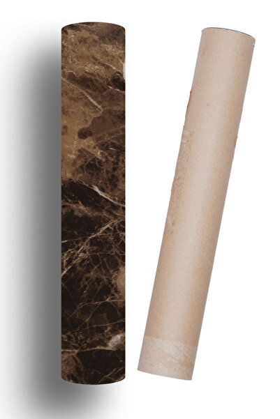 Bigaimaj Mutfak Tezgah Üstü Mermer Desenkendinden Yapışkanlı Folyo Kaplama Kahve 70cmx100cm