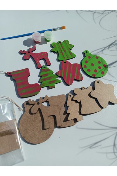 mercanmum Christmas Decorations Painting Set (Includes Brush+Paint+Hanging String)