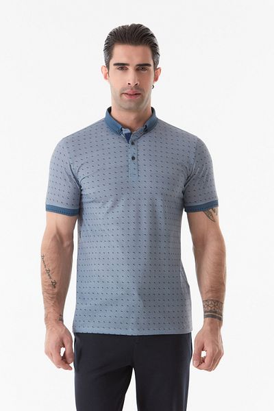 Fulla Moda Polo Neck Printed T-Shirt