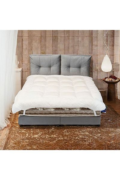 In House Microfiber Mattress Topper 5 cm With Microfiber Filling and Rubber Corners Edges