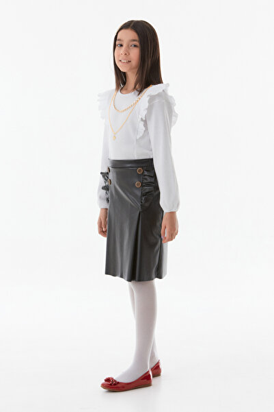 Fulla Moda Girl's Suit with Ribbed Necklace Detail