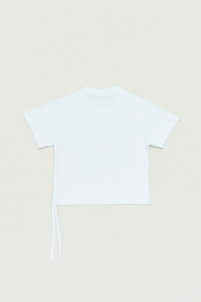 Fulla Moda Girl - Embroidered and Side Gathered T-Shirt