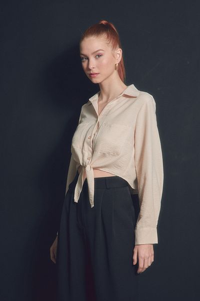 Fulla Moda Cămașă cu cravată în față