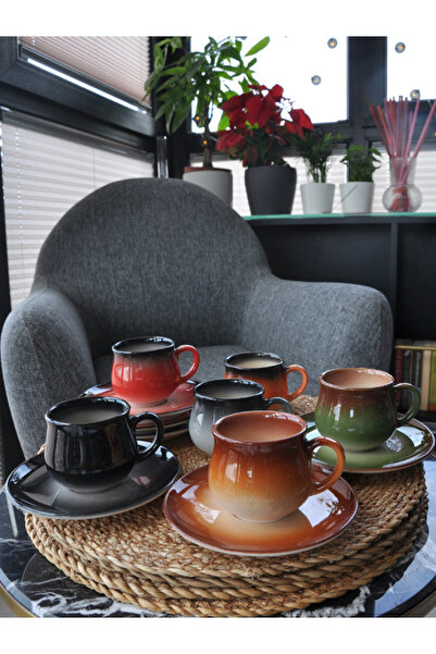 M'art Home Imroz Colored 6-Piece Coffee Cup Set 150 Ml.