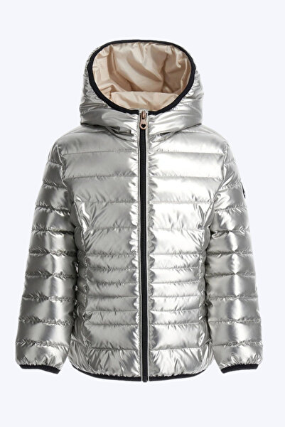 ORIGINAL MARINES Parlak Kapüşonlu Kız Mont - Gümüş