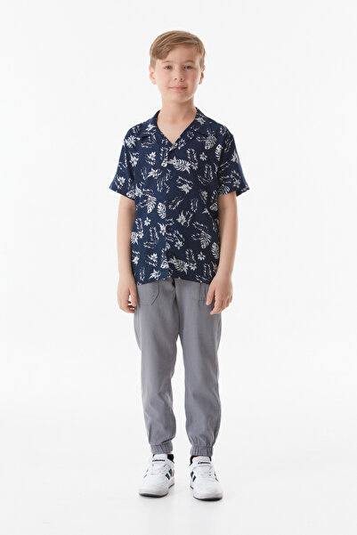 Fulla Moda Lace-up Waist Jogger Unisex Kids Linen Trousers