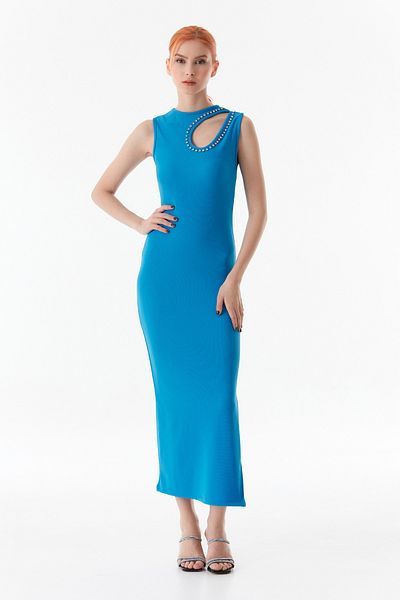 Fulla Moda Rochie detaliată cu șnur din piatră