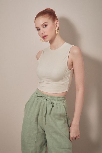 Fulla Moda Bürümcük Fabric Crop Body