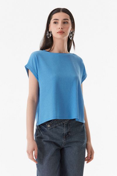 Fulla Moda Tricou casual înfășurat de bază din material textil