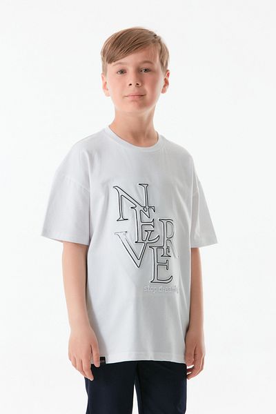 Fulla Moda Chlapecké tričko s reliéfem Crew Neck